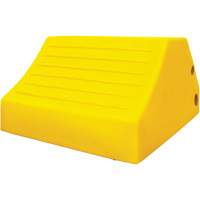 165 Ton Large Equipment Wheel Chock with Handle & Hole, Urethane, Yellow Waymarc Industries Inc