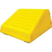 255 Ton Large Equipment Wheel Chock with Handle & Hole, Urethane, Yellow Waymarc Industries Inc