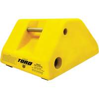255 Ton Large Equipment Wheel Chock with Handle & Hole, Urethane, Yellow Waymarc Industries Inc