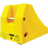 400 Ton Large Equipment Wheel Chock with Handle & Hole, Urethane, Yellow Waymarc Industries Inc