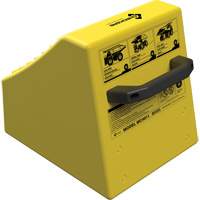 Checkers Safety Heavy-Duty Ultra Class Mining Wheel Chock without Bracket, HDPE, Yellow, 14-1/2" W x 17-1/2" D x 16" H Waymarc Industries Inc