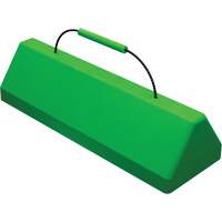 Checkers Safety SafeRay  Aircraft Wheel Chock with Cable Handle, Urethane, Fluorescent Green, 24" W x 8" D x 6" H Waymarc Industries Inc