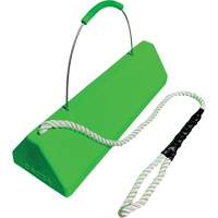 Checkers Safety SafeRay  Aircraft Wheel Chock with Loop Rope Cable Handle, Urethane, Fluorescent Green, 24" W x 8" D x 6" H Waymarc Industries Inc