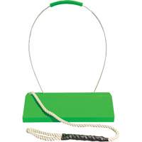 Checkers Safety SafeRay  Aircraft Wheel Chock with Loop Rope Ergonomic Handle, Urethane, Fluorescent Green, 24" W x 8" D x 6" H Waymarc Industries Inc