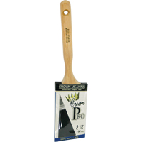 Crown Pro Straight Paint Brush, Bristle, Wood Handle, 2-1/2" Width Waymarc Industries Inc
