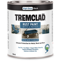 Tremclad&reg; Water-Based Rust Paint, 946 ml, Can, Black Waymarc Industries Inc