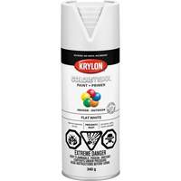 COLORmaxx Paint + Primer, White, Very Flat, 12 oz., Aerosol Can Waymarc Industries Inc