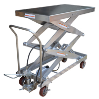 Pneumatic Hydraulic Scissor Lift Table, Stainless Steel, 47-1/4" L x 24" W, 1500 lbs. Cap. LV474 | Waymarc Industries Inc