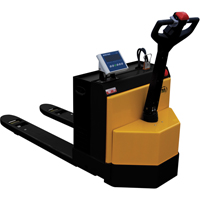 Fully Powered Electric Pallet Truck With  Scale, 4500 lbs. Cap., 48" L x 30.25" W LV538 | Waymarc Industries Inc