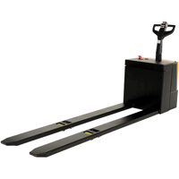 Fully Powered Electric Pallet Truck With  Stand-On Platform, 4500 lbs. Cap., 96" L x 30" W LV539 | Waymarc Industries Inc