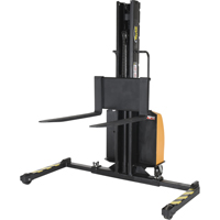 Narrow Mast Powered Lift Stacker, Electric Operated, 1500 lbs. Capacity, 118" Max Lift LV585 | Waymarc Industries Inc