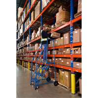 CSA-Certified Rolling Step Ladder, 4 Steps, 22" Step Width, 37" Platform Height, Steel Waymarc Industries Inc