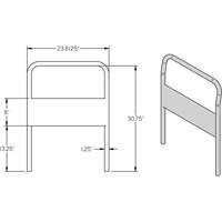 24" Chrome Handle for Platform Truck Waymarc Industries Inc