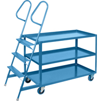 Stock Picking Carts, Steel, 24" W x 64" D, 3 Shelves, 1200 lbs. Capacity MB507 | Waymarc Industries Inc