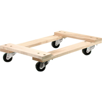 Wood Dollies - Medium-Duty, Polyolefin Wheels, 900 lbs. Capacity, 18" W x 30" D x 7" H Waymarc Industries Inc