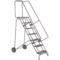 Fold-N-Store Rolling Ladders, 5 Steps, Perforated, 50" High MD588 | Waymarc Industries Inc