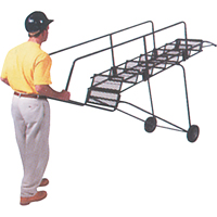 Fold-N-Store Rolling Ladders, 6 Steps, Perforated, 60" High MD589 | Waymarc Industries Inc