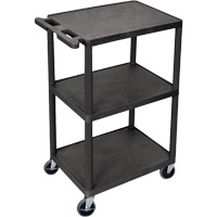 Utility Cart, 3 Tiers, 18" x 40" x 24", 400 lbs. Capacity Waymarc Industries Inc