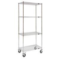 Wire Shelf Cart, Chrome Plated, 60" x 80" x 24", 800 lbs. Capacity Waymarc Industries Inc