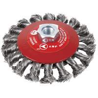 BK520T Knot-Twisted Conical Bevel Brush, 5" Dia., 5/8-11 Arbor Waymarc Industries Inc