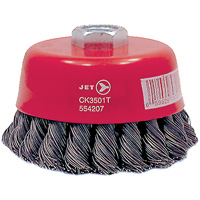 CK3501T High Performance Knot Twisted Cup Brush, 3-1/2" Dia., 0.02" Fill, 5/8"-11 Arbor, Steel Waymarc Industries Inc