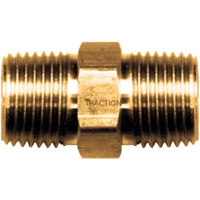 Hex Nipple, Brass, 3/8" x 1/4", NPT x NPT Waymarc Industries Inc