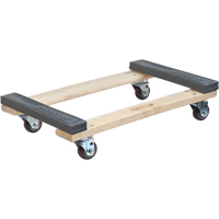 Rubber Ends Hardwood Dolly, Wood Frame, 18" W x 24" D x 7" H, 900 lbs. Capacity MN191 | Waymarc Industries Inc