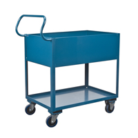 Deep Lipped Service Cart, 2 Tiers, 24" W x 47" H x 36" D, 1200 lbs. Capacity Waymarc Industries Inc
