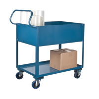 Deep Lipped Service Cart, 2 Tiers, 24" W x 47" H x 36" D, 1200 lbs. Capacity Waymarc Industries Inc