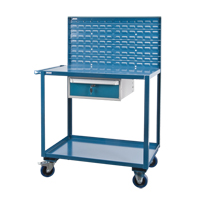 Mobile Service Cart, 2 Tiers, 24" W x 57" H x 40" D, 1200 lbs. Capacity Waymarc Industries Inc