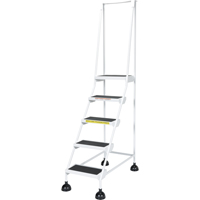 Light-Duty Stop-Step Ladders, 5 Steps, 16" Step Width, 47-11/16" Platform Height, Steel MO023 | Waymarc Industries Inc