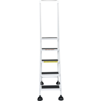 Light-Duty Stop-Step Ladders, 5 Steps, 16" Step Width, 47-11/16" Platform Height, Steel MO023 | Waymarc Industries Inc