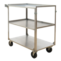 Shelf Carts, 3 Tiers, 21" W x 37-1/4" H x 35-1/8" D, 500 lbs. Capacity MO254 | Waymarc Industries Inc