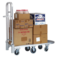 Aluminum Merchandise Cart, 20" W x 55-1/4" L, 1200 lbs. Cap., Polyurethane Wheels MO446 | Waymarc Industries Inc