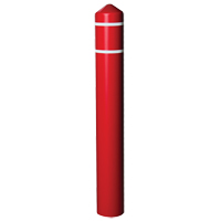 Smooth Bollard Cover With Reflective Stripes, 4" Dia. x 56" L, Red Waymarc Industries Inc
