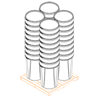 Nestable Polyethylene Drum, 55 US gal (45 imp. gal.), Open Top, Yellow Waymarc Industries Inc