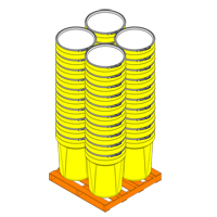 Nestable Polyethylene Drum, 30 US gal (25 imp. gal.), Open Top, Yellow Waymarc Industries Inc