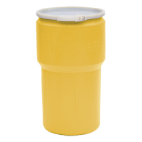 Nestable Polyethylene Drum, 14 US gal (11.7 imp. gal.), Open Top, Yellow MO769 | Waymarc Industries Inc