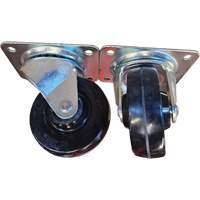 Plate Caster, Swivel, 4" (101.6 mm), Rubber, 225 lbs. (102 kg.) Waymarc Industries Inc