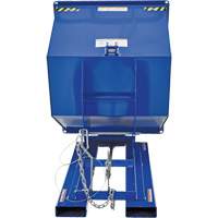 Conteneur autobasculeur, Acier, 1 vg³, Bleu Waymarc Industries Inc