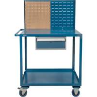 Mobile Service Cart, 2 Tiers, 24" W x 57" H x 40" D, 1200 lbs. Capacity Waymarc Industries Inc