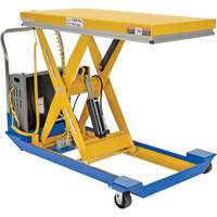 DC Powered & Manual Scissor Lift Table, Steel, 48" L x 24" W, 1000 lbs. Capacity MP198 | Waymarc Industries Inc