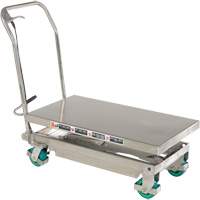 Manual Hydraulic Scissor Lift Table, 36-1/4" L x 19-3/8" W, Stainless Steel, 600 lbs. Capacity MP227 | Waymarc Industries Inc