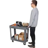 Chariot utilitaire pour l'entretien, 2 tiers, 16-1/2" x 32-1/2" x 34-1/2", Capacit&eacute; 550 lb Waymarc Industries Inc