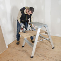 Poste de travail chevalet de sciage portatif, Cadre Aluminium, 12-1/4" p x 36" h Waymarc Industries Inc