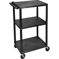 Electric Utility Cart, 3 Tiers, 24" x 42" x 18", 300 lbs. Capacity Waymarc Industries Inc