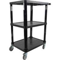 Utility Cart with Flat Shelf, 3 Tiers, 18-1/8" x 37-3/8" x 27-3/4", 330 lbs. Capacity Waymarc Industries Inc