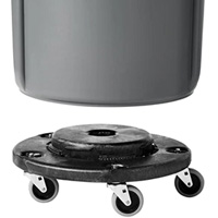 Brute&reg; Dolly, Polyethylene, Black, Fits: 20 - 55 US Gal. Waymarc Industries Inc