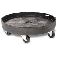 Waste Container Dolly, Polyethylene, Black Waymarc Industries Inc