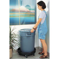 Waste Container Dolly, Polyethylene, Black Waymarc Industries Inc